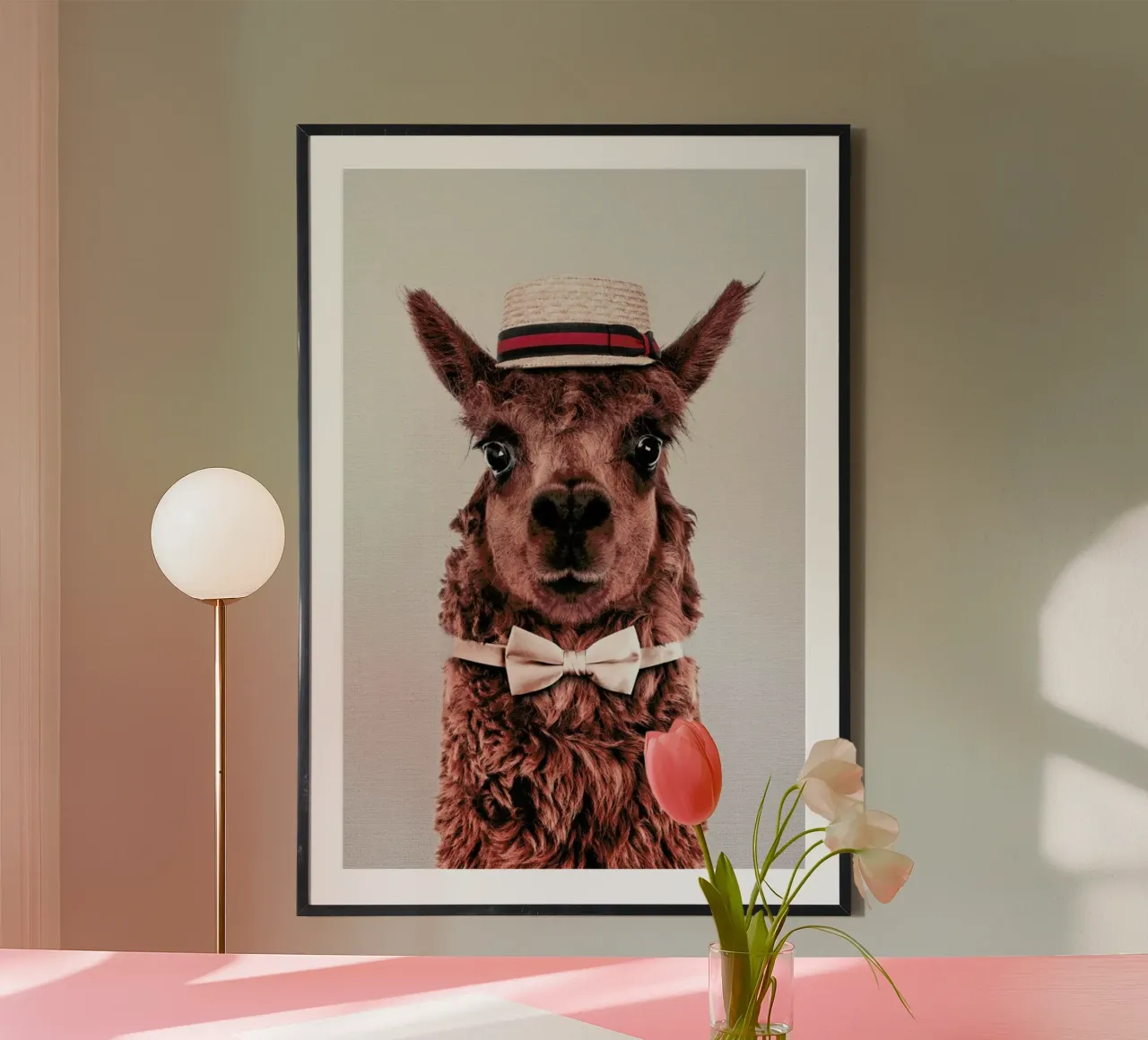 Alpaca poster con telaio in legno da Wouter Rikken