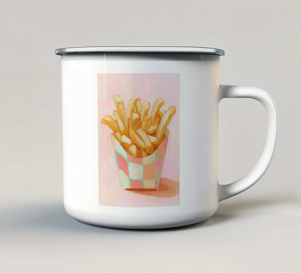 Spuntino a base di patatine fritte tazza in smalto da Carinaprint