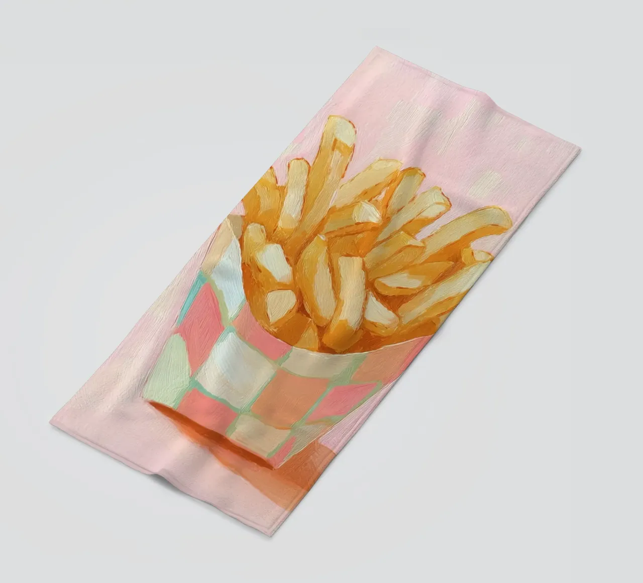 Spuntino a base di patatine fritte telo mare da Carinaprint