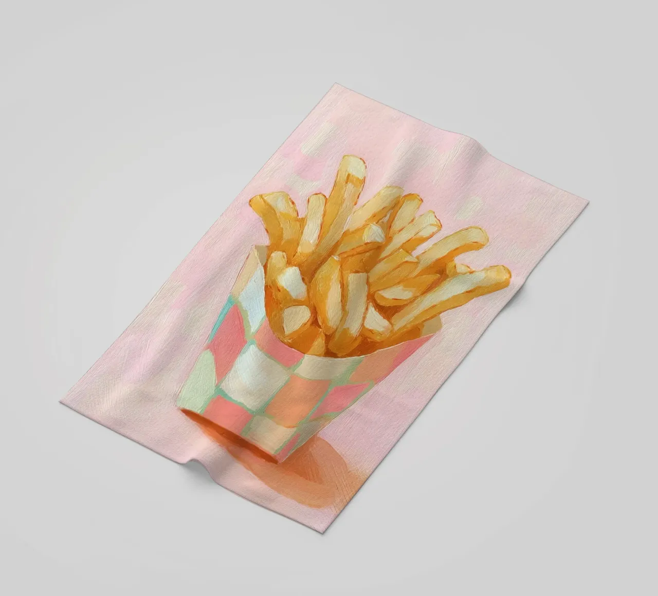 Spuntino a base di patatine fritte telo mare da Carinaprint