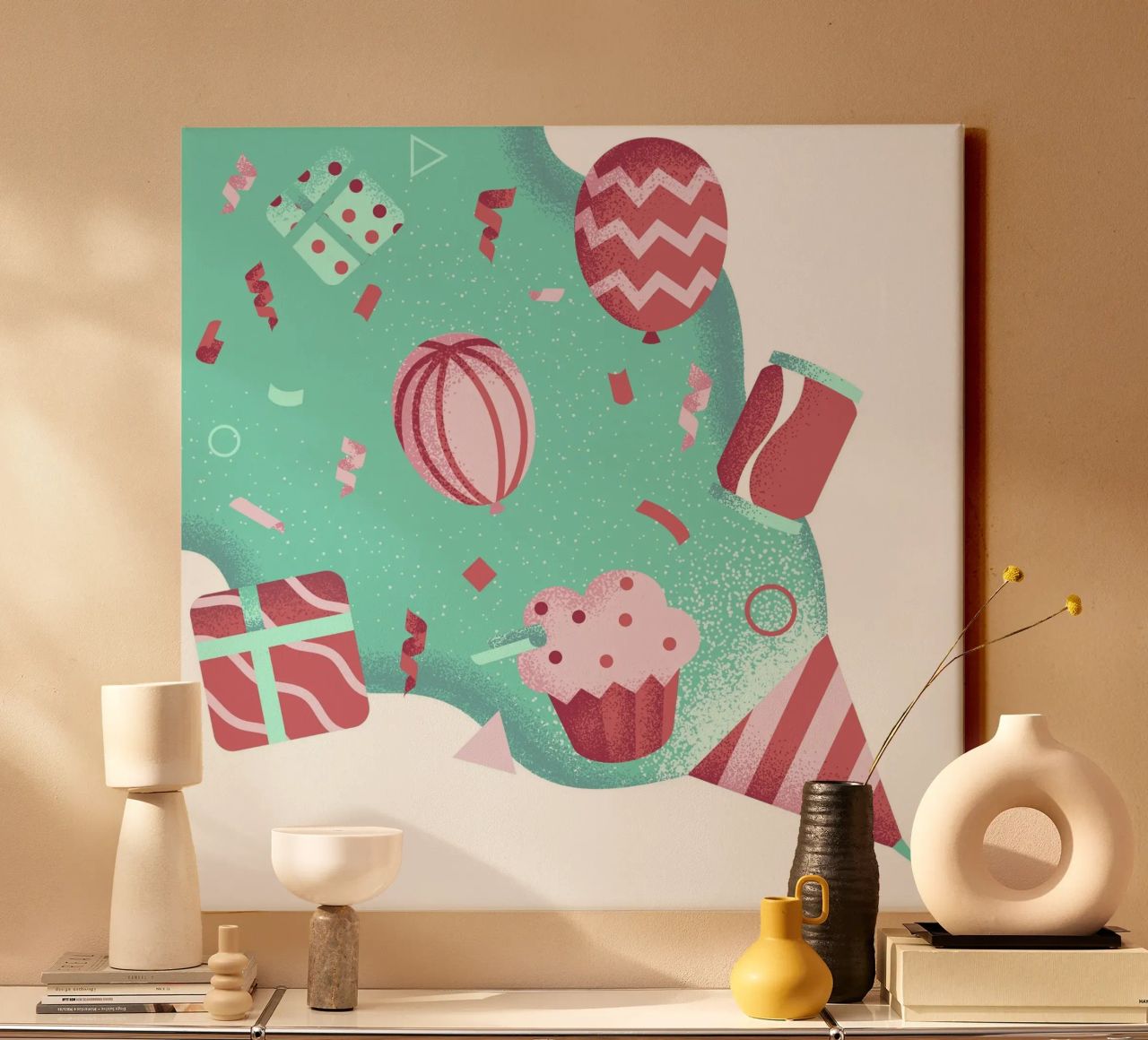 pastellfarbenes Geschenk Leinwand von pastel color shape