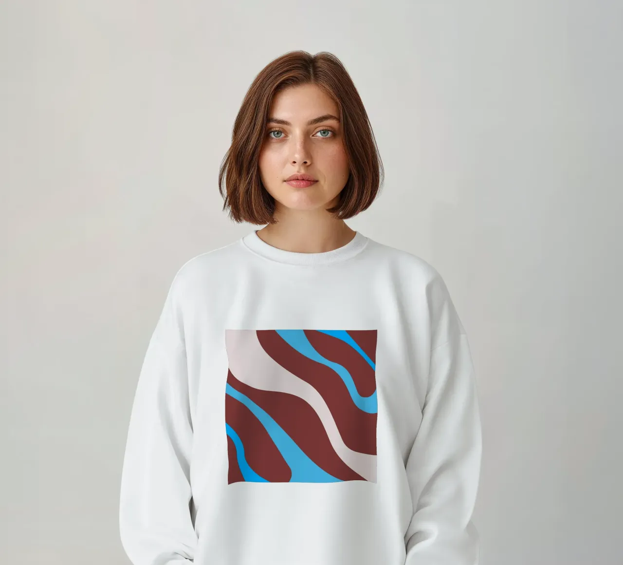 gewellte Zufallslinien Sweatshirt von pastel color shape