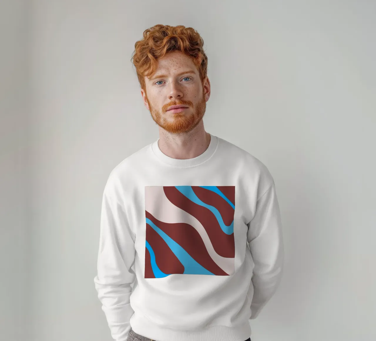 gewellte Zufallslinien Sweatshirt von pastel color shape