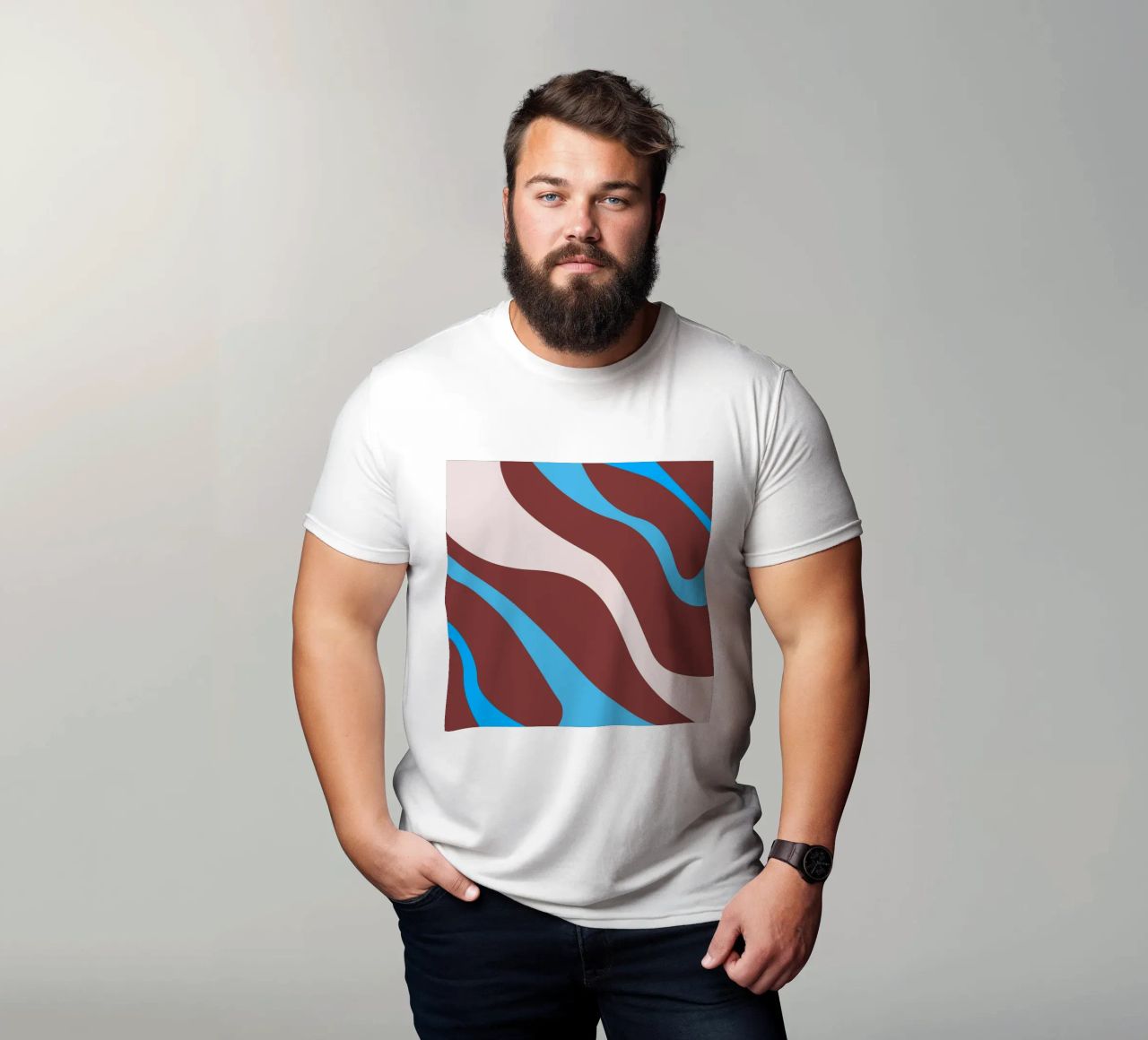 linee ondulate casuali t-shirt da pastel color shape