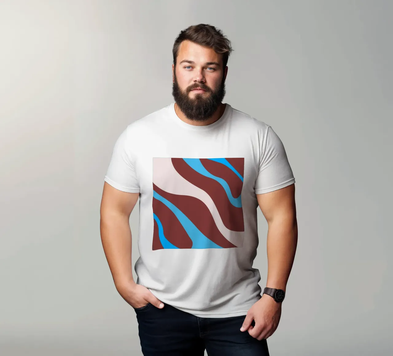 linee ondulate casuali t-shirt da pastel color shape