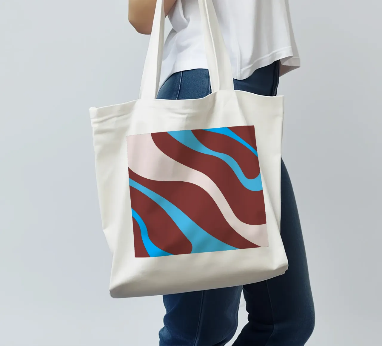 linee ondulate casuali borsa in juta da pastel color shape