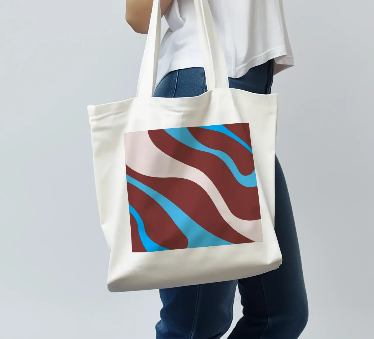 líneas onduladas aleatorias tote bag de pastel color shape
