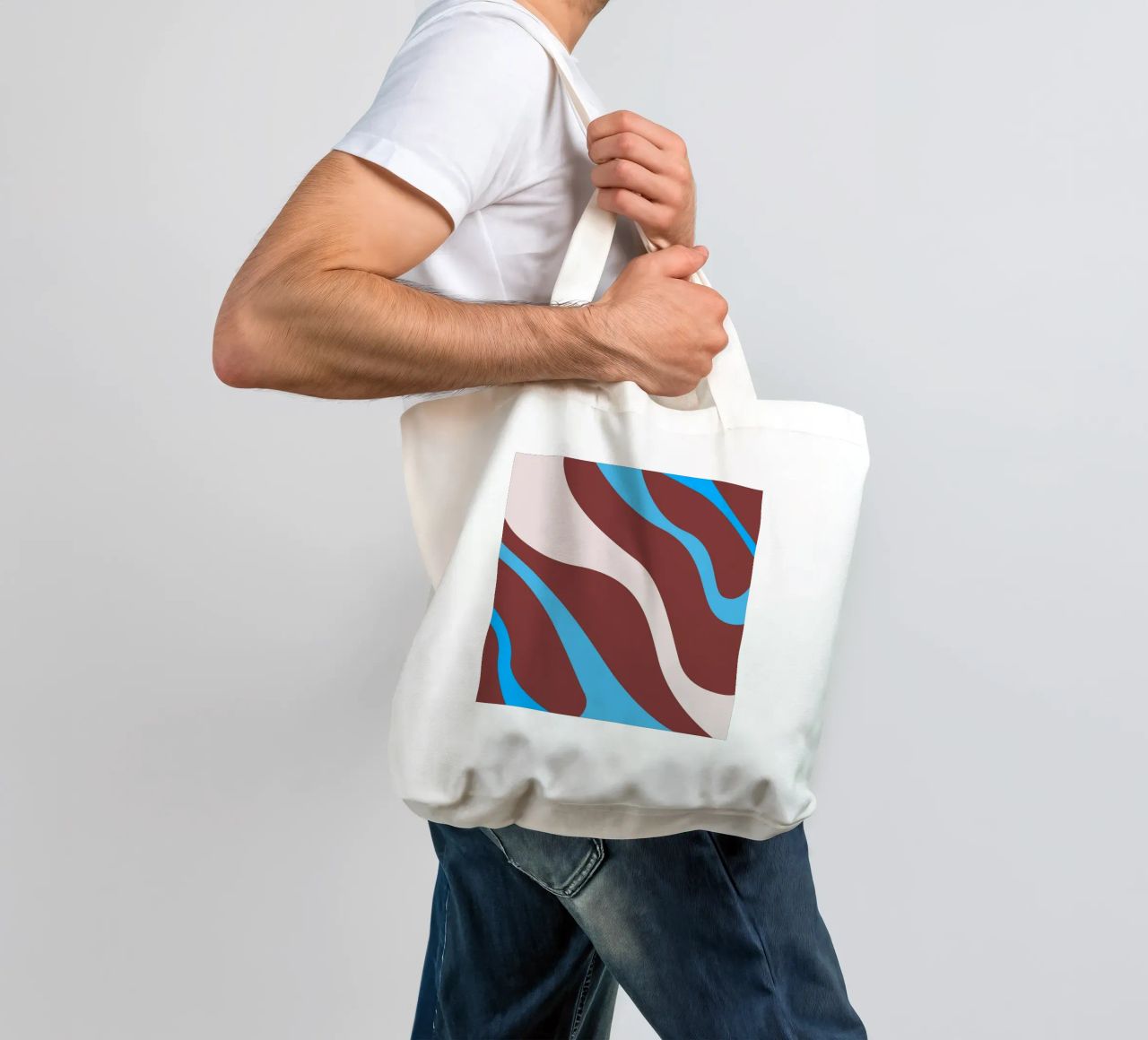 linee ondulate casuali borsa in juta da pastel color shape