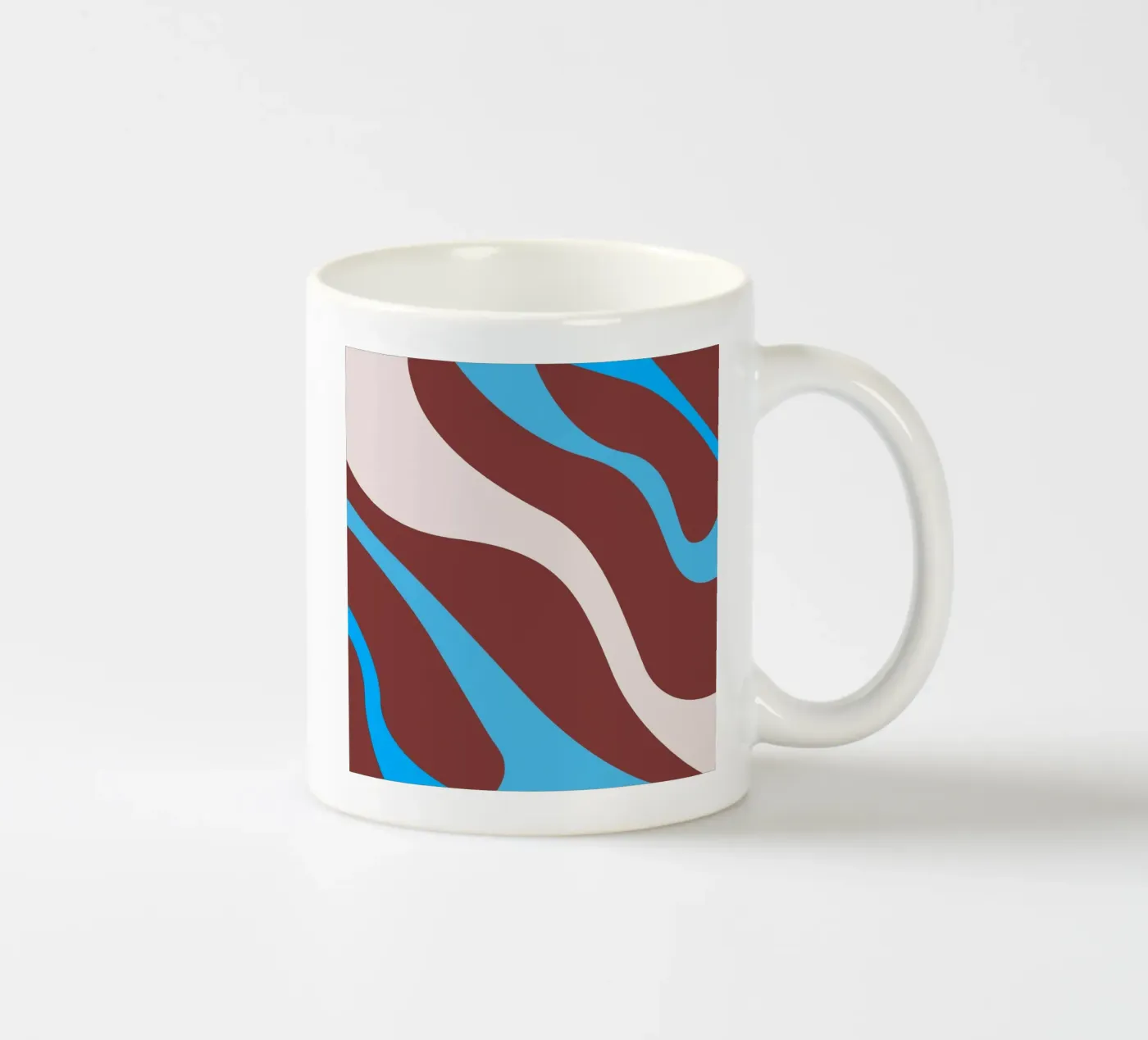 wavy random lines ceramic mug by pastel color shape