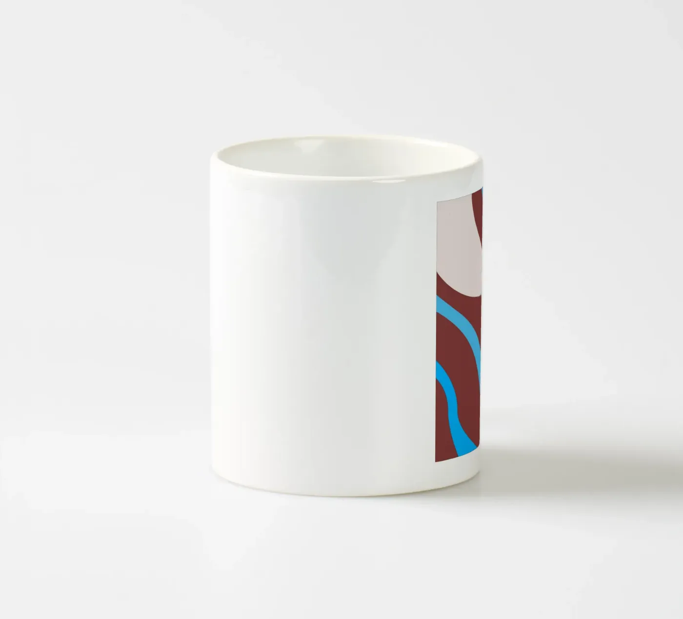 wavy random lines ceramic mug by pastel color shape