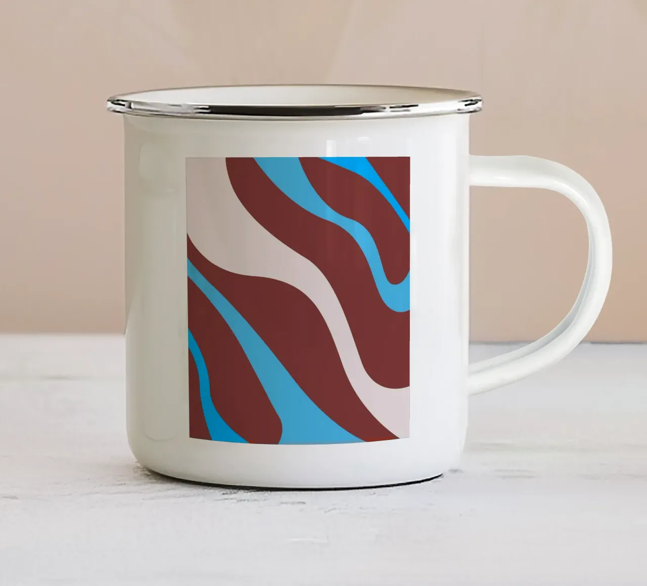 lignes ondulées et aléatoires mug en émail de pastel color shape