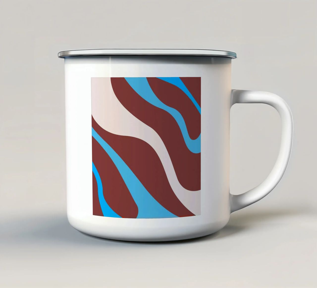 linee ondulate casuali tazza in smalto da pastel color shape