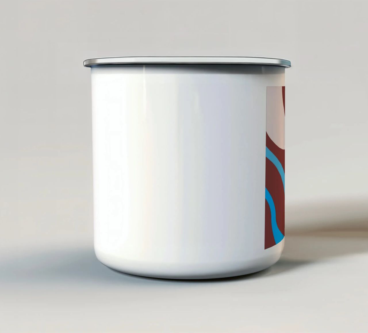 linee ondulate casuali tazza in smalto da pastel color shape