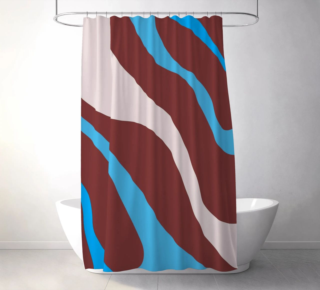 linee ondulate casuali tenda da doccia da pastel color shape
