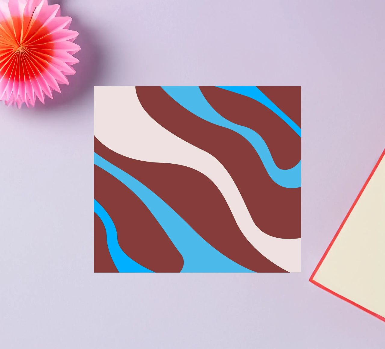 linee ondulate casuali adesivo da pastel color shape