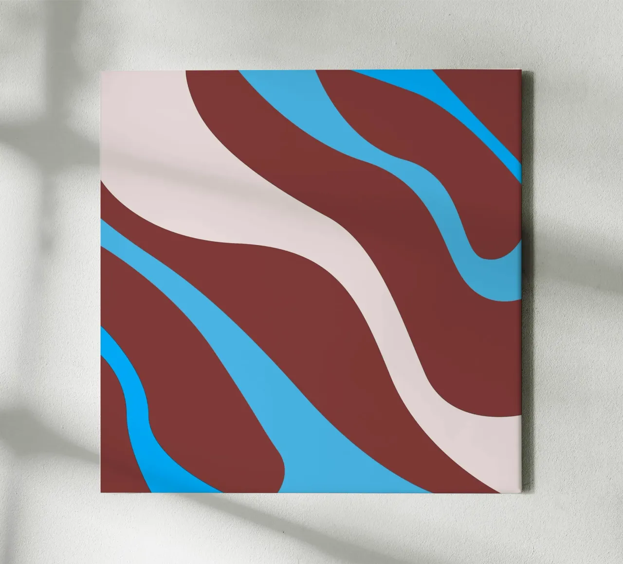 lignes ondulées et aléatoires toile avec Caisse américaine de pastel color shape