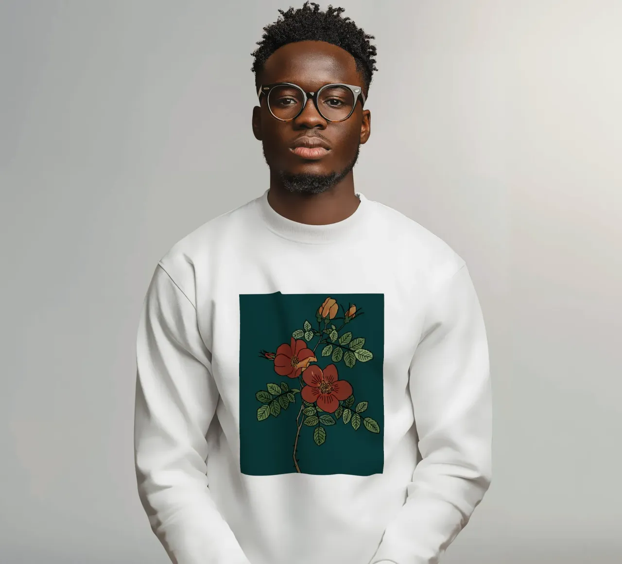 Blume rote Blütenblätter Sweatshirt von pastel color shape