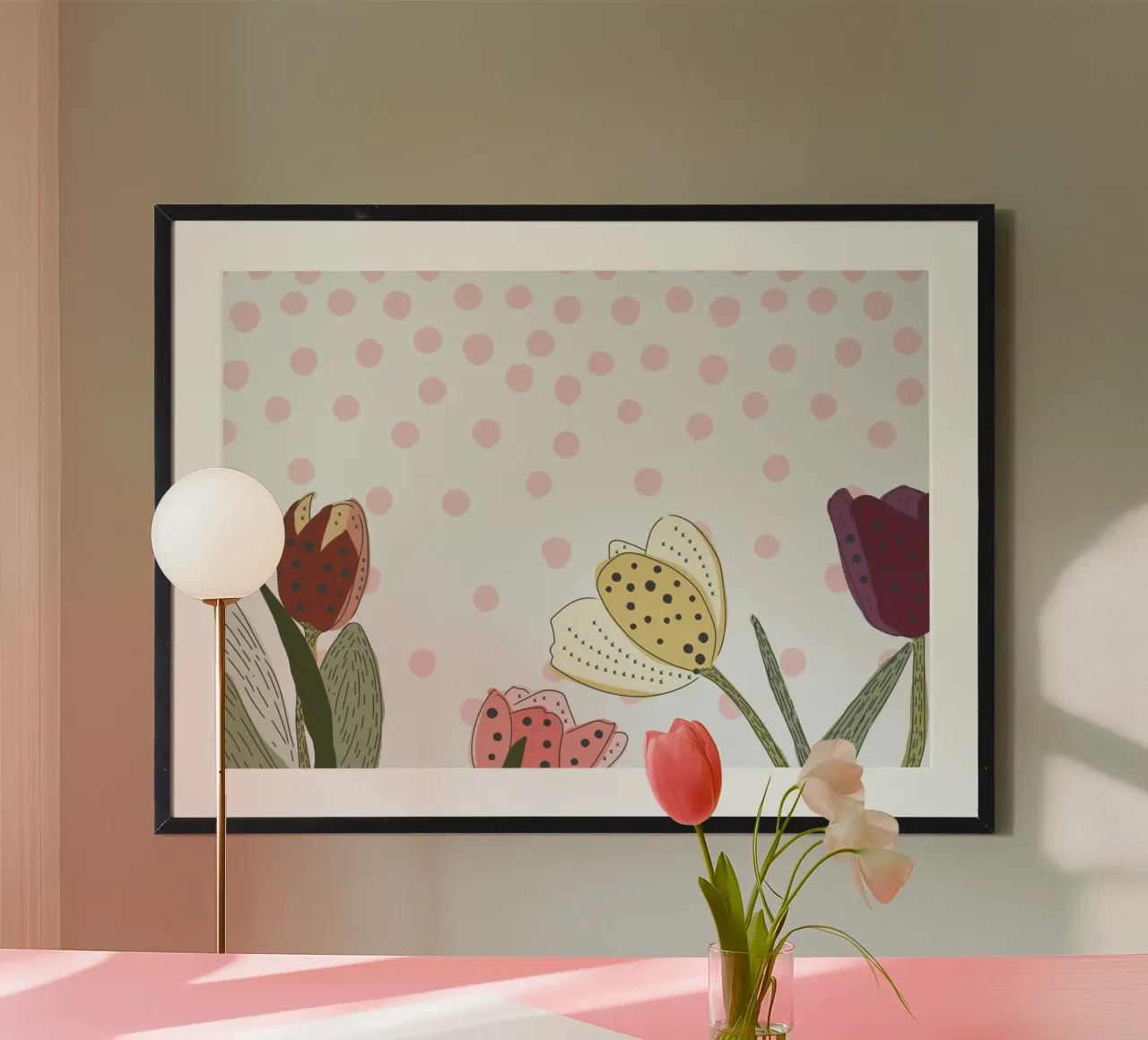 tulipani a pois poster da pastel color shape