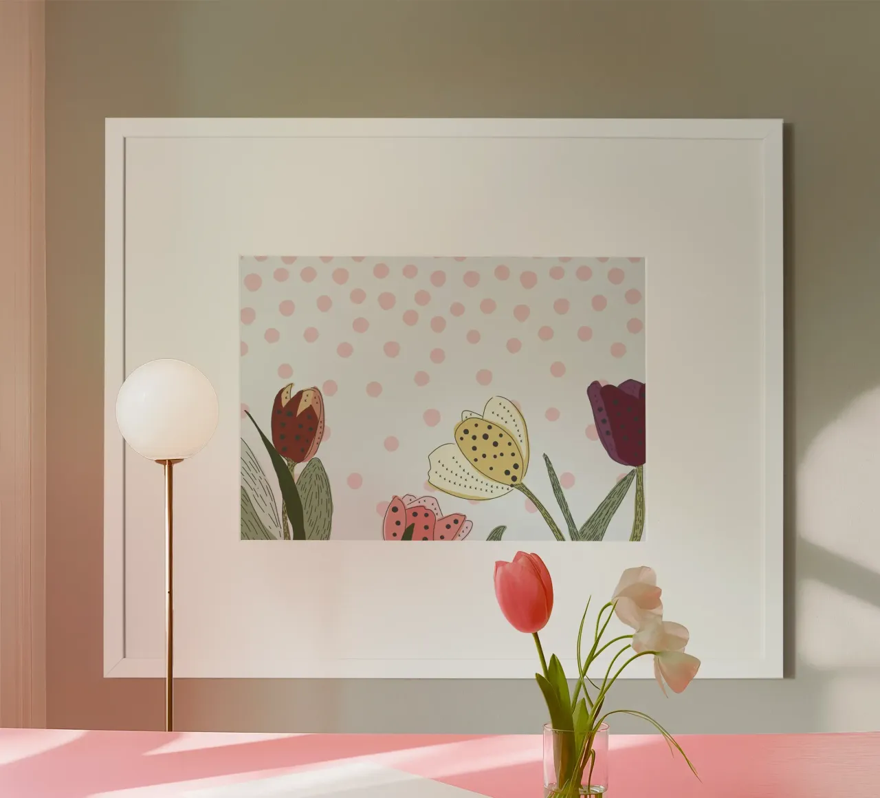 tulipani a pois poster da pastel color shape