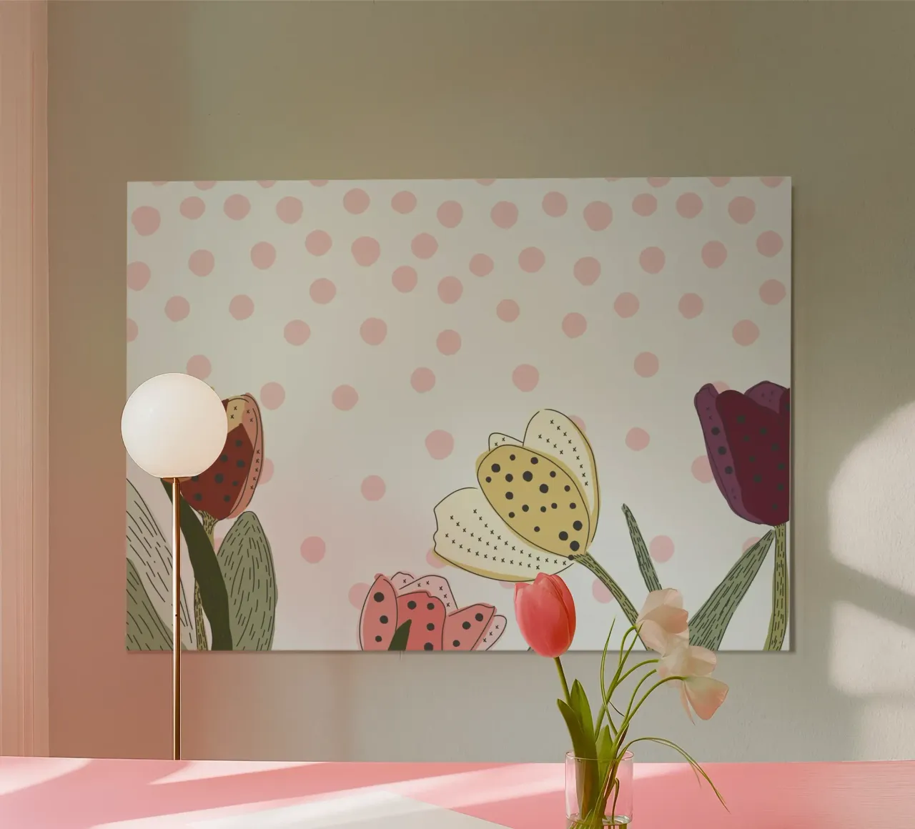 tulipani a pois poster da pastel color shape