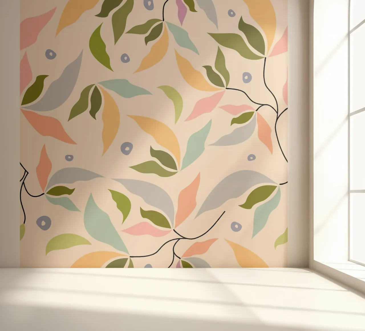 branches in pastel colors photo wallpaper by pastel color shape