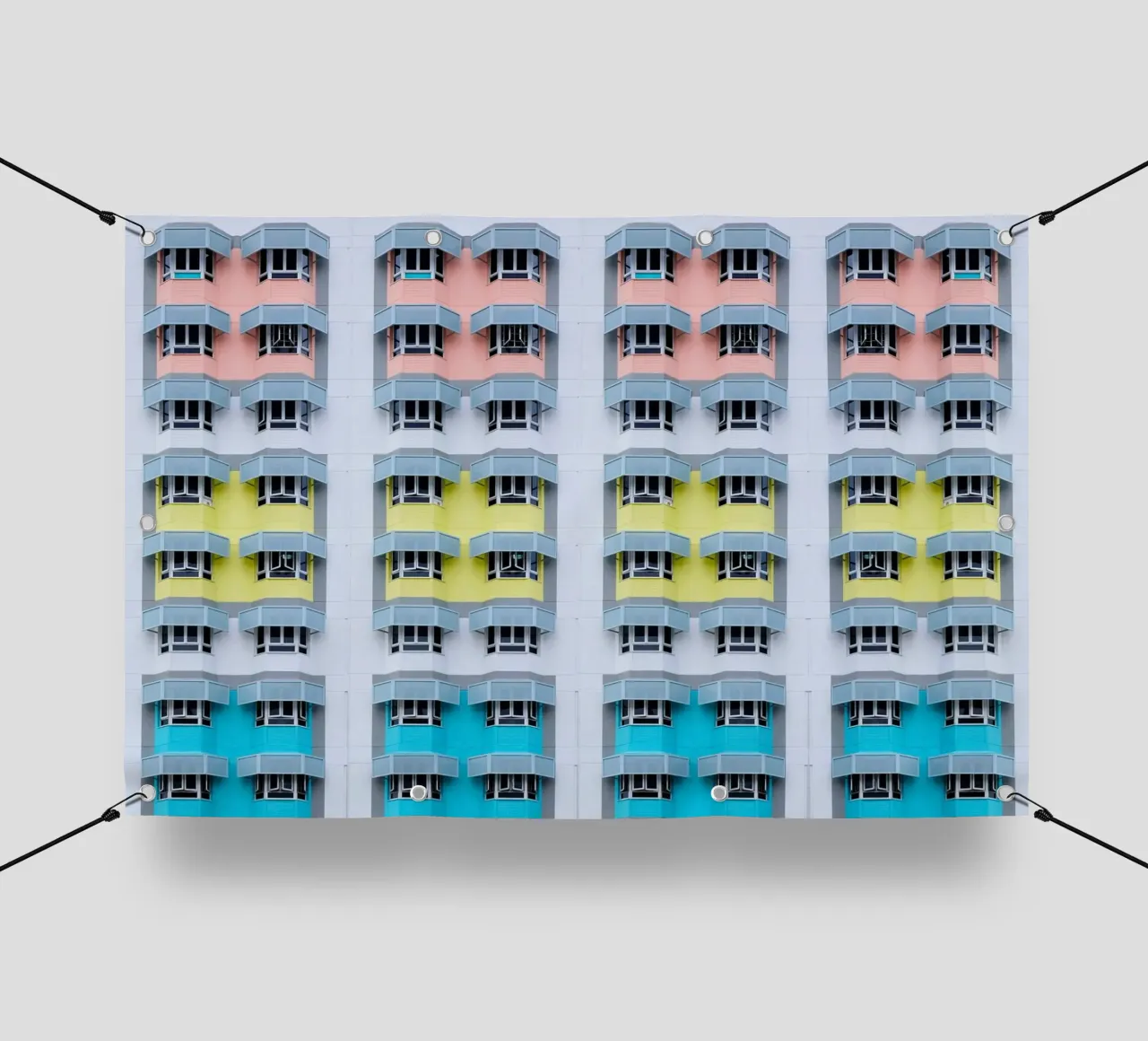 architettura a schema di simmetria telo in pvc da pastel color shape