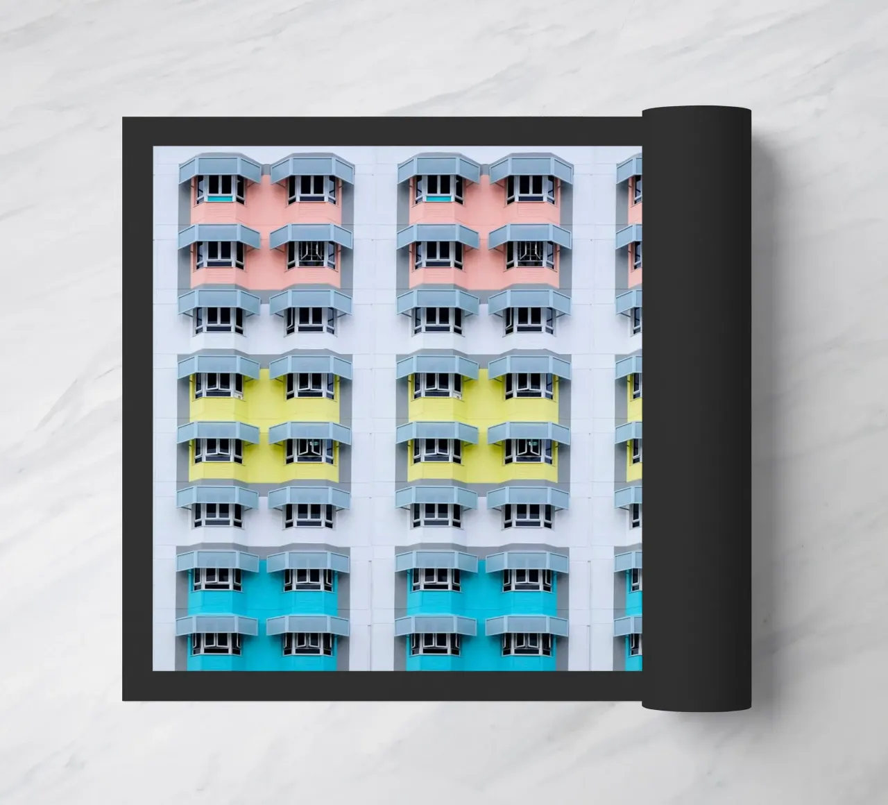 symmetry pattern architecture doormat by pastel color shape