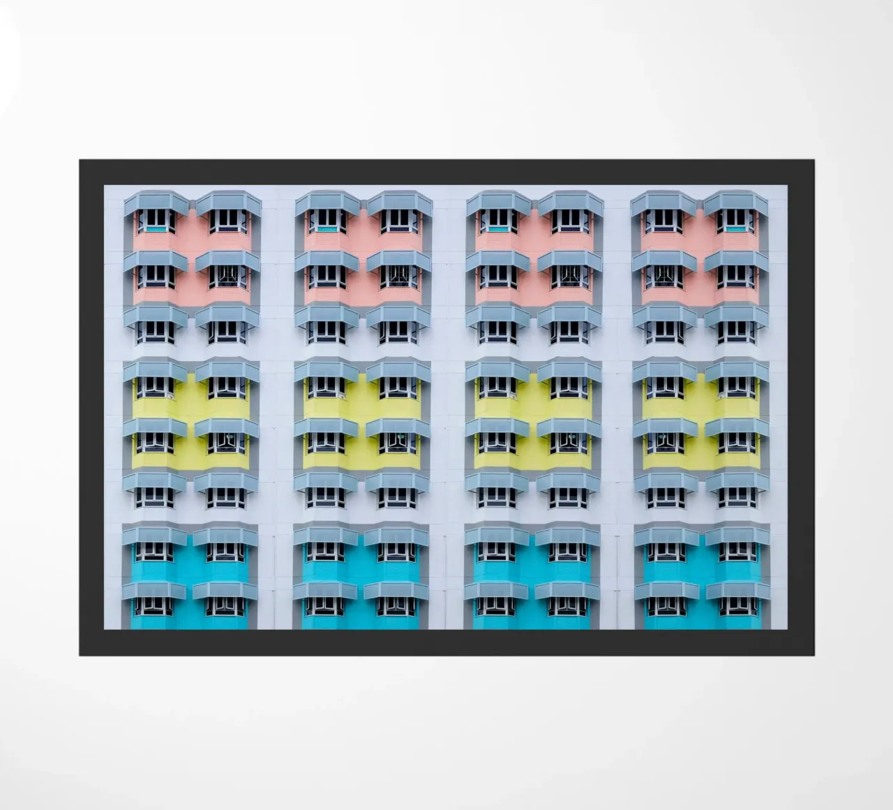 symmetry pattern architecture doormat by pastel color shape