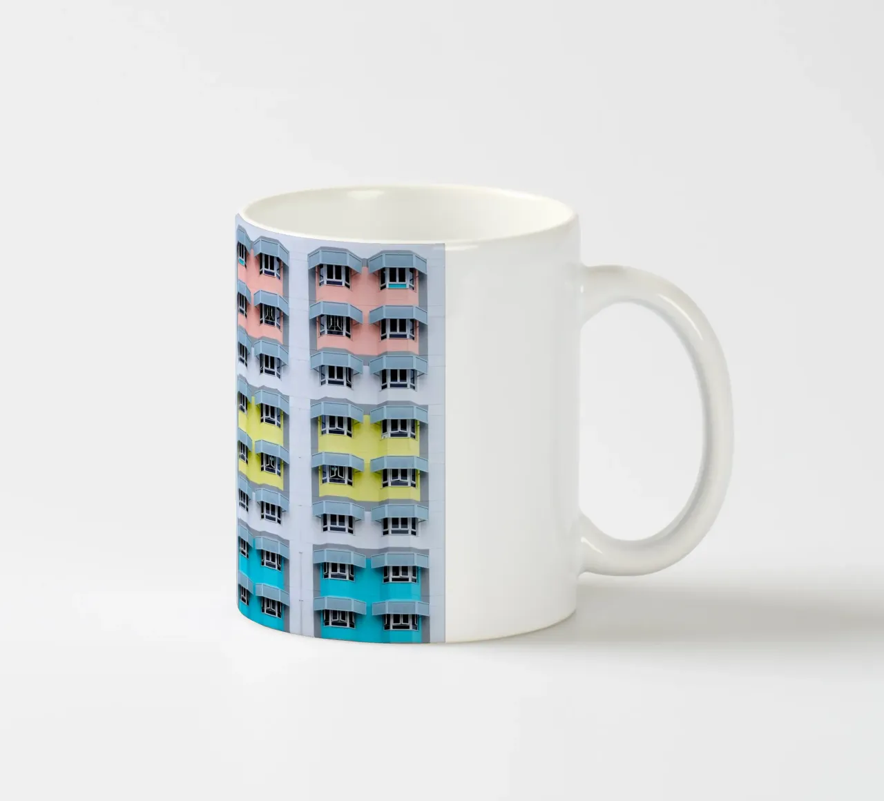 symmetry pattern architecture ceramic mug by pastel color shape