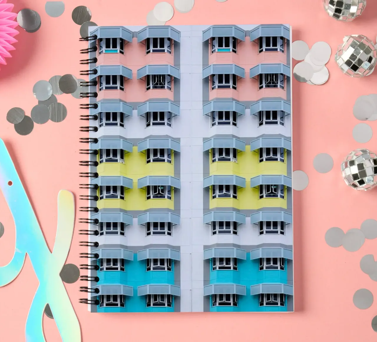 symmetry pattern architecture spiral notebook by pastel color shape