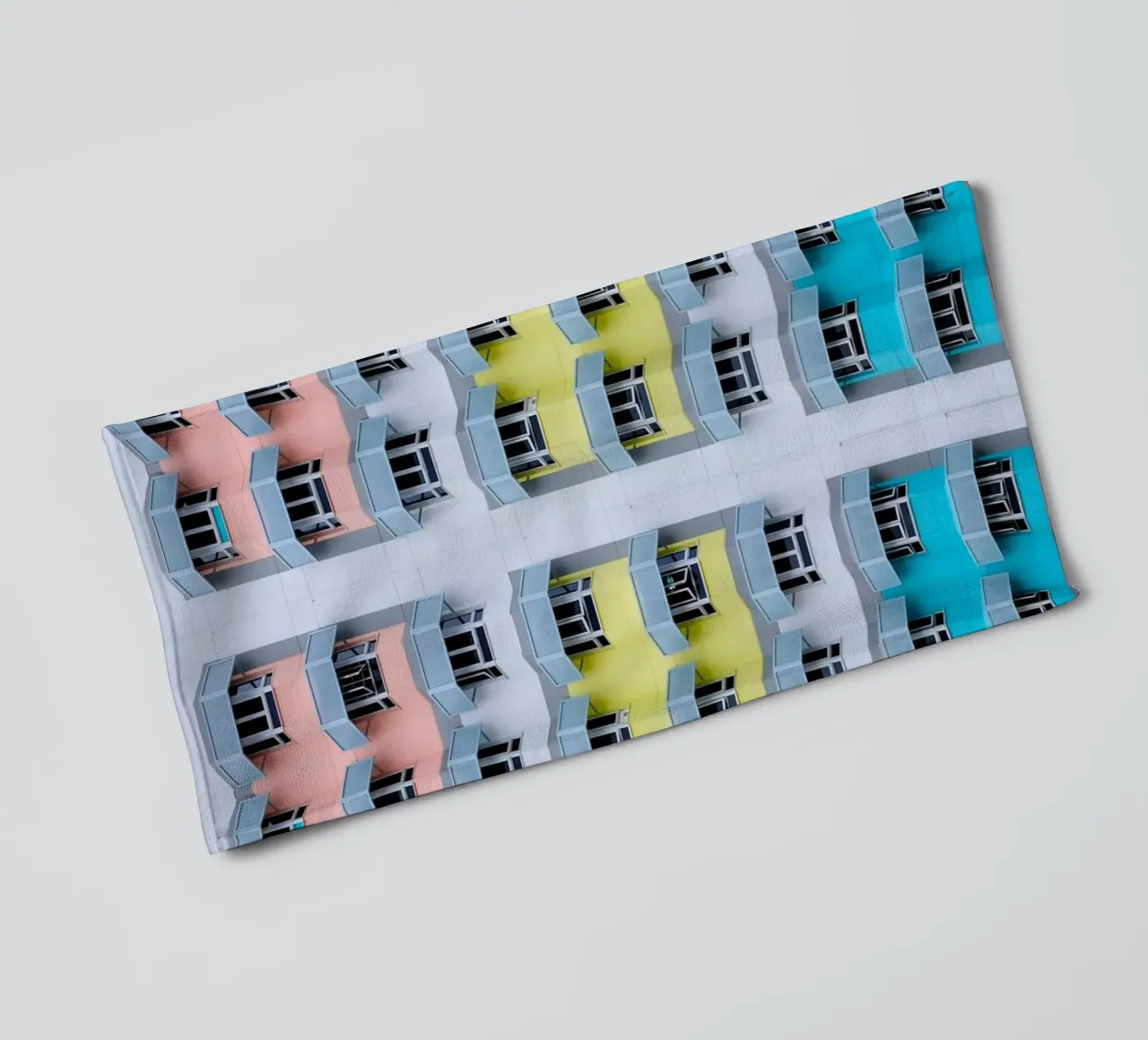 symmetry pattern architecture towel by pastel color shape