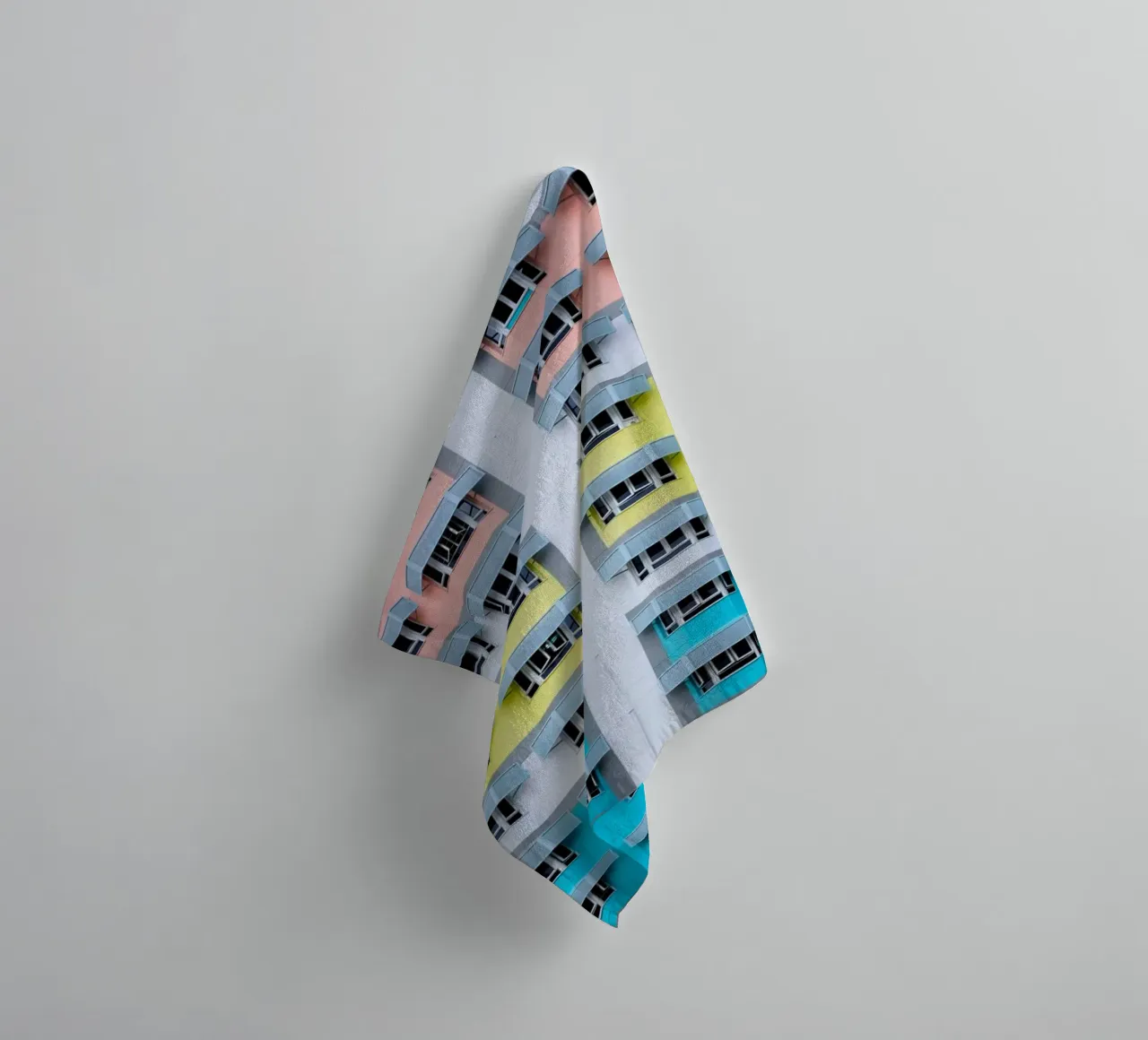 symmetry pattern architecture towel by pastel color shape