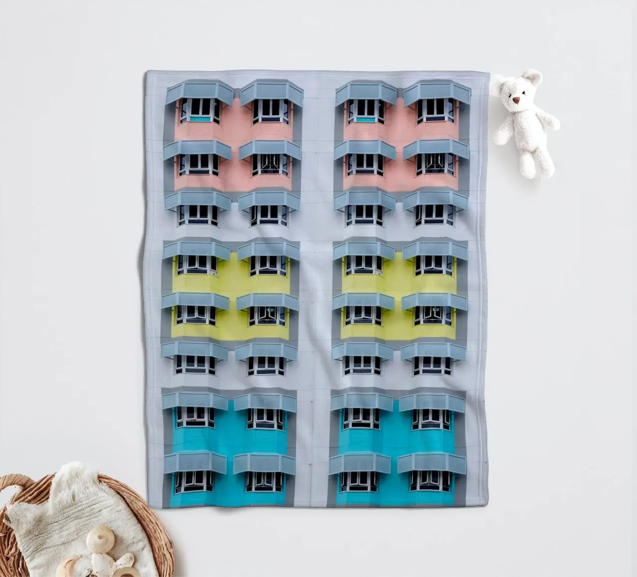 symmetry pattern architecture fleece blanket by pastel color shape