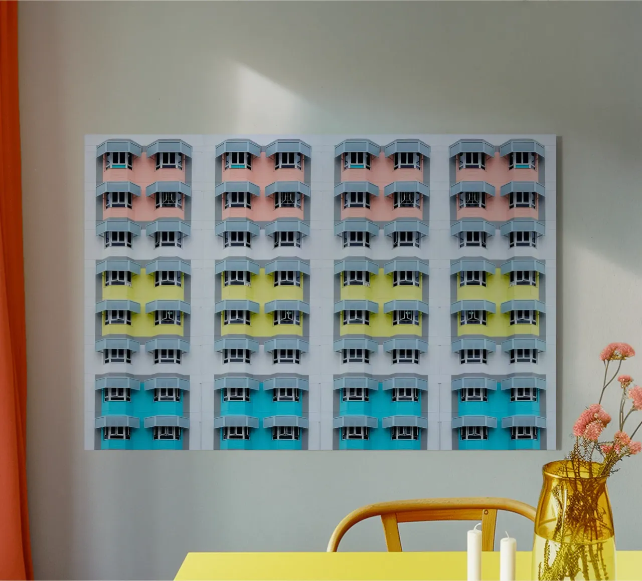 architettura a schema di simmetria plexiglass da pastel color shape