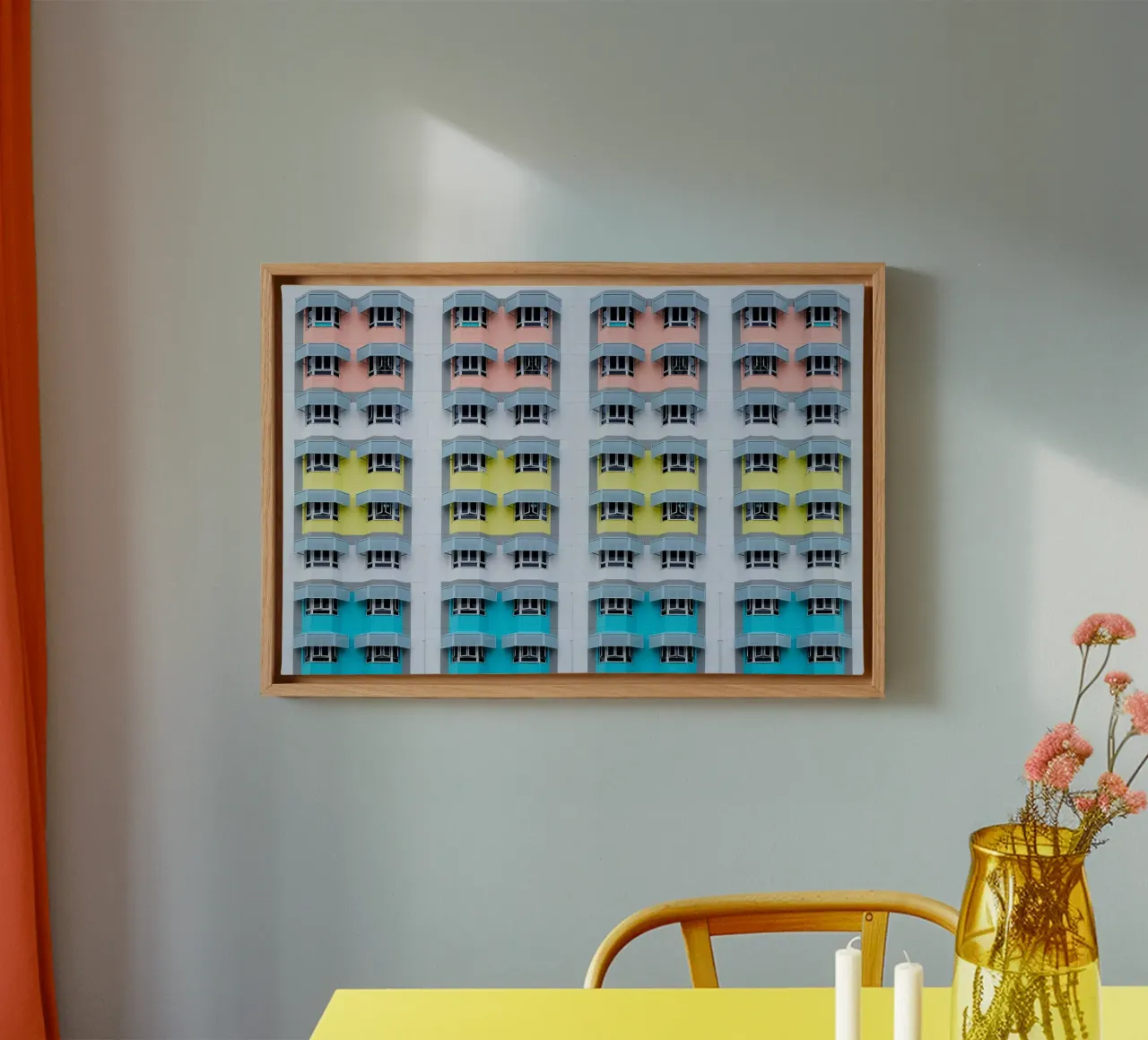 symmetry pattern architecture canvas by pastel color shape
