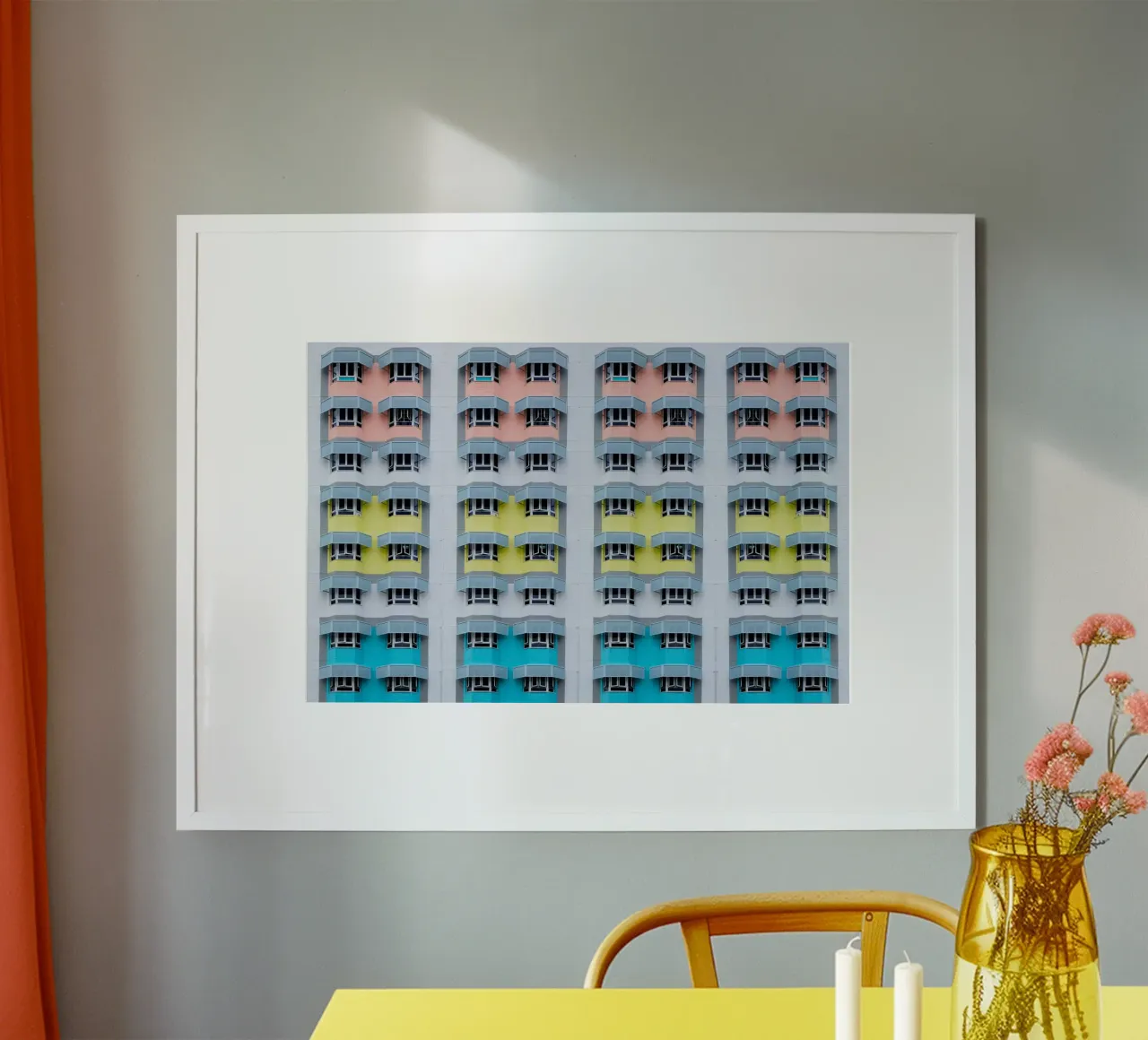 architettura a schema di simmetria carta hahnemühle da pastel color shape