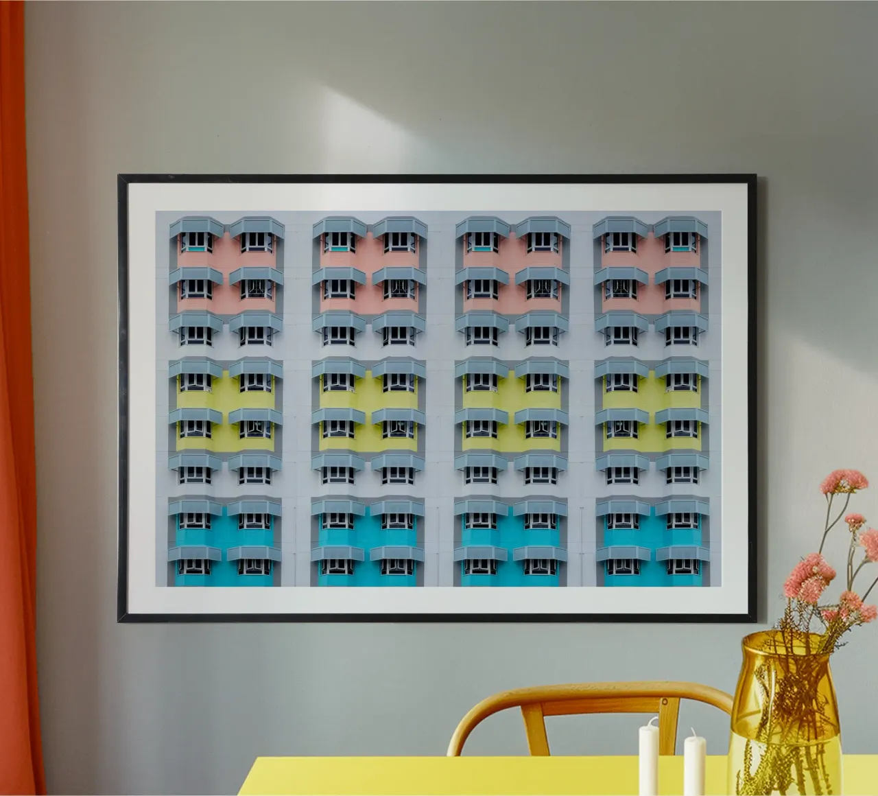 architettura a schema di simmetria carta hahnemühle da pastel color shape