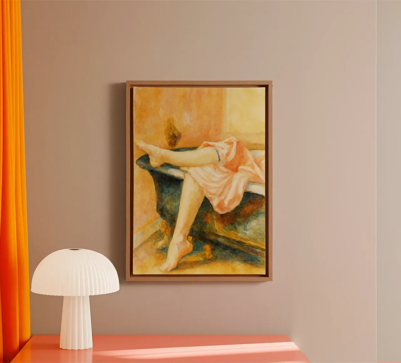 mooi been in de badkamer canvas met Baklijst van pakazi