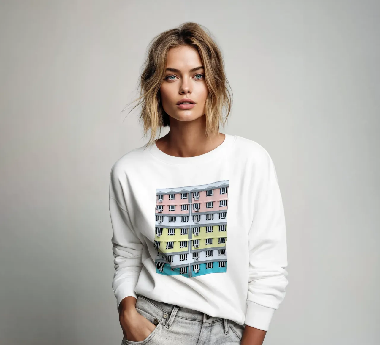 Wohnbalkone Sweatshirt von pastel color shape