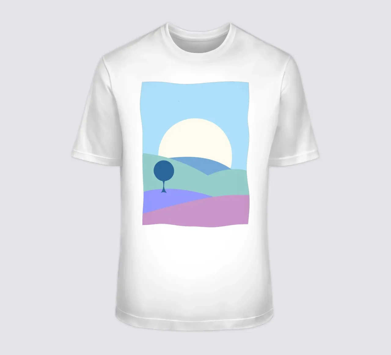luna delle colline semplici t-shirt da pastel color shape