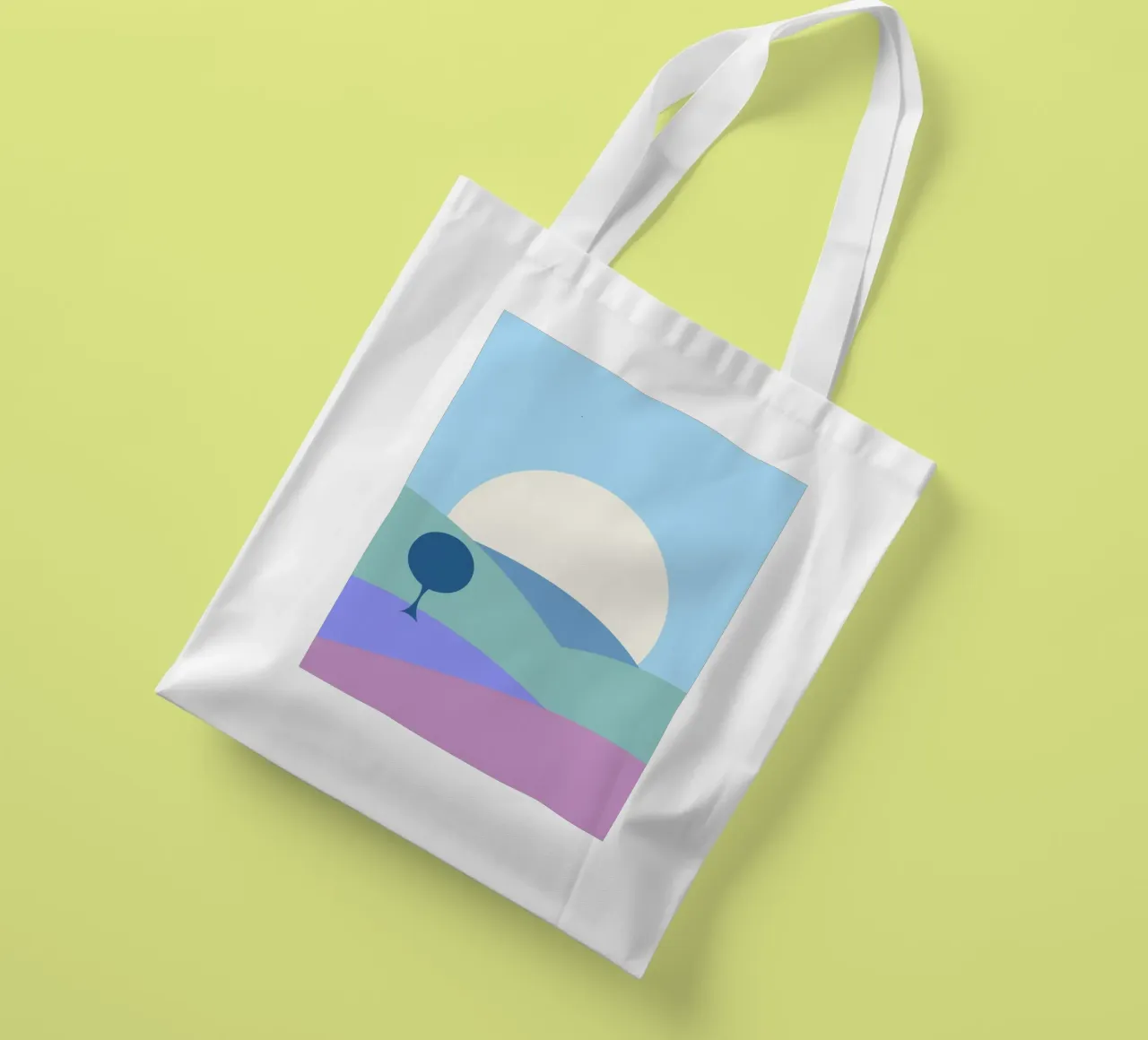 luna delle colline semplici borsa in juta da pastel color shape
