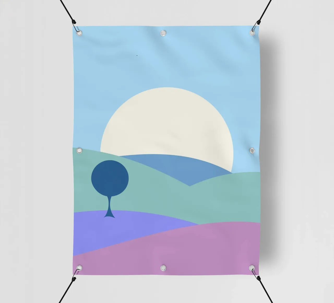luna delle colline semplici telo in pvc da pastel color shape