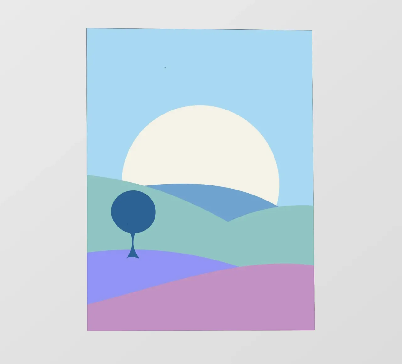 luna delle colline semplici telo in pvc da pastel color shape