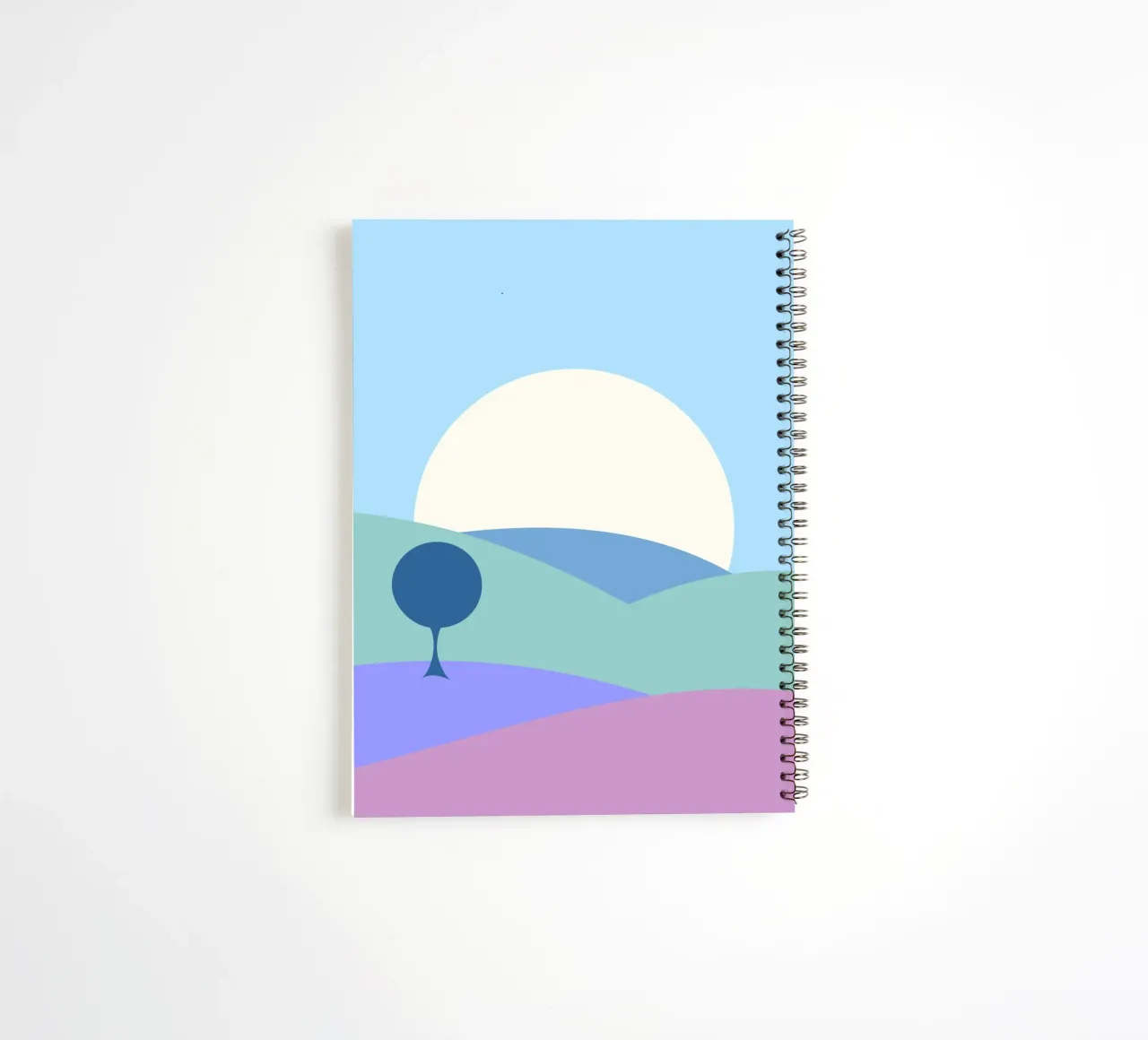 einfache Hügel Mond Ringbuch von pastel color shape