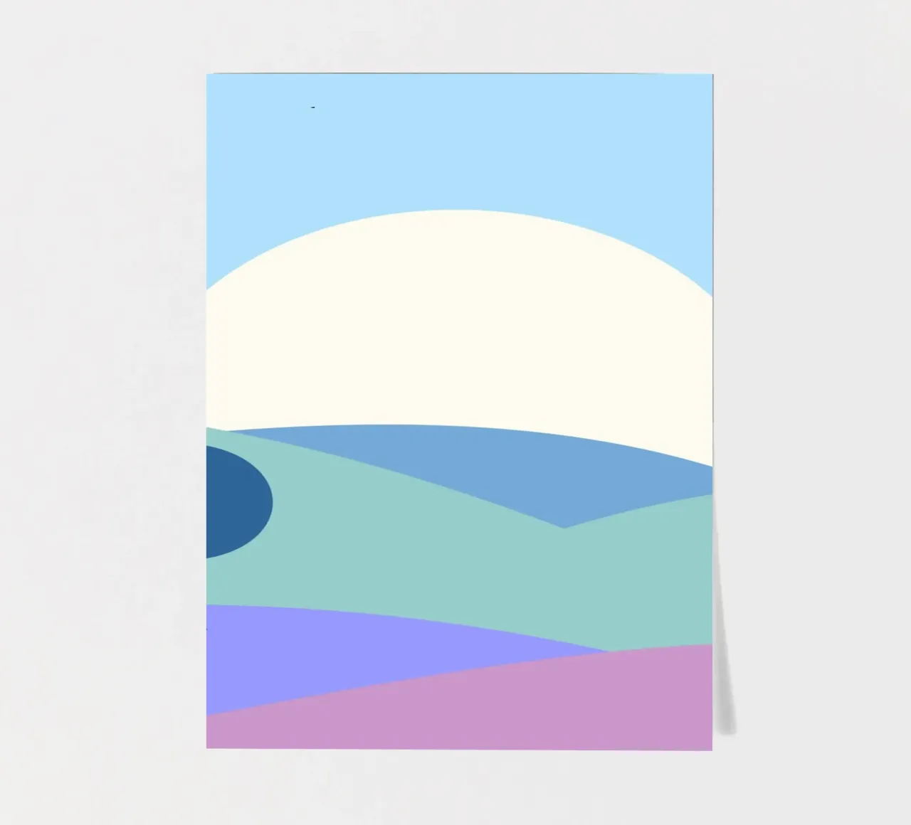 simple hills moon sticker sheet by pastel color shape