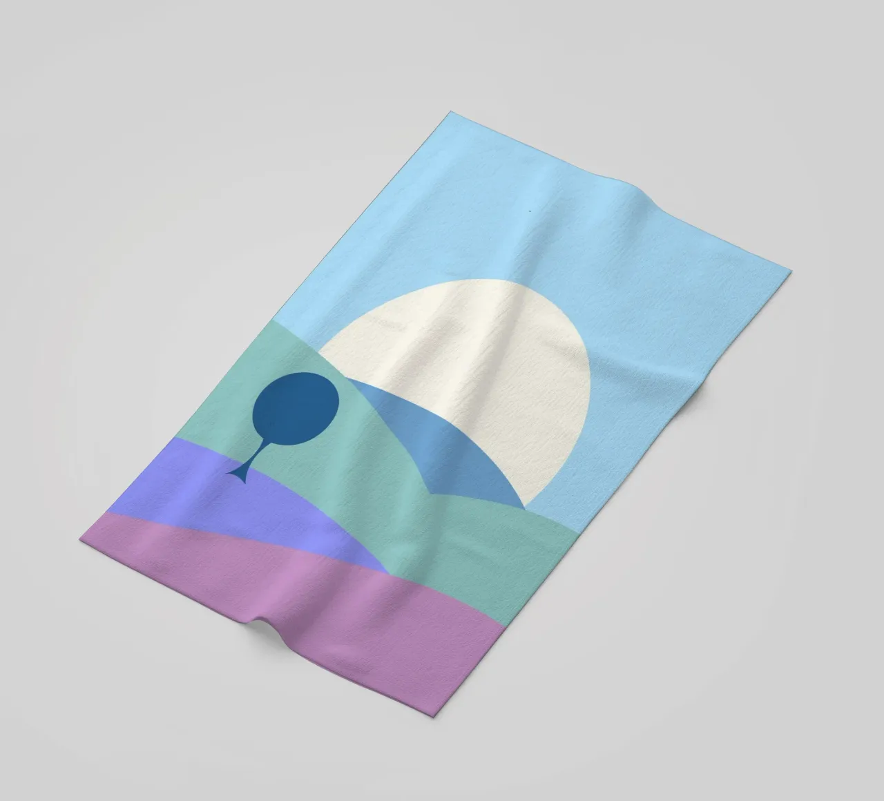 luna delle colline semplici telo mare da pastel color shape