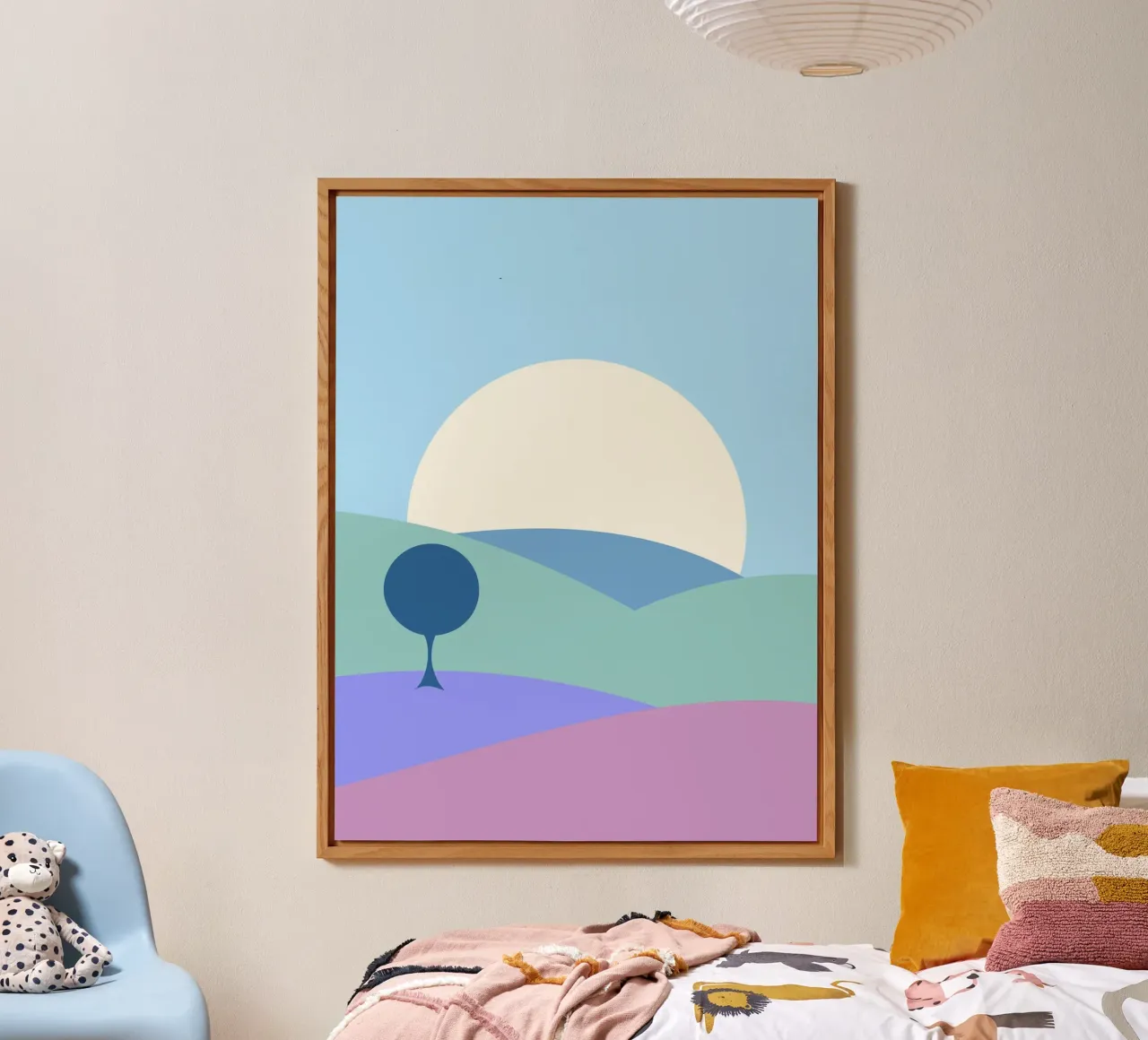 luna delle colline semplici alluminio dibond da pastel color shape