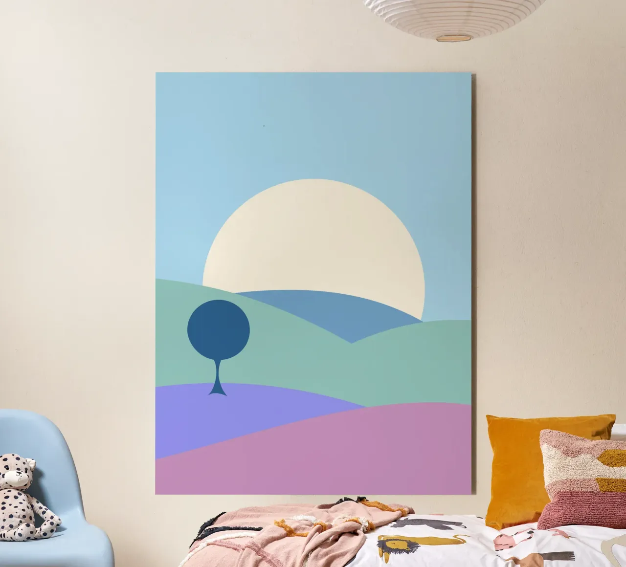 luna delle colline semplici alluminio dibond da pastel color shape