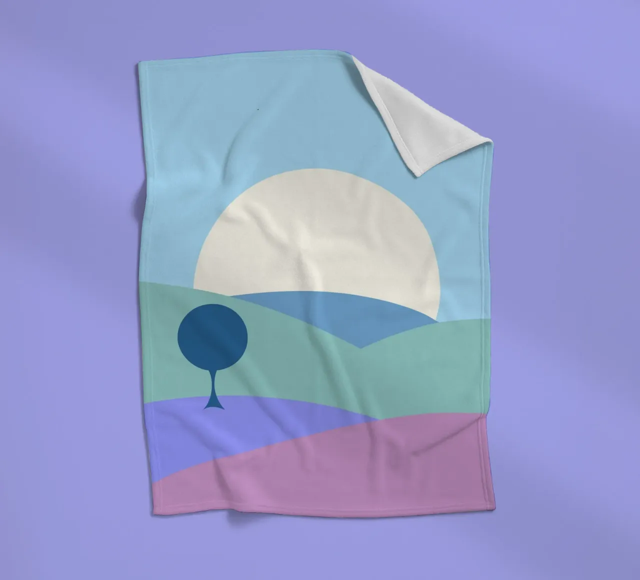 luna delle colline semplici coperta in pile da pastel color shape