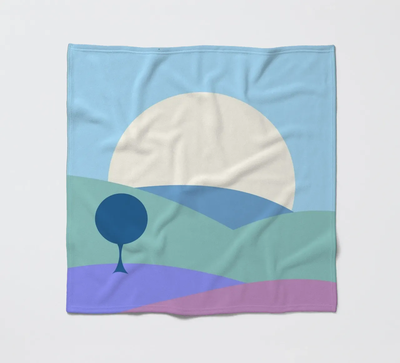 luna delle colline semplici coperta in pile da pastel color shape